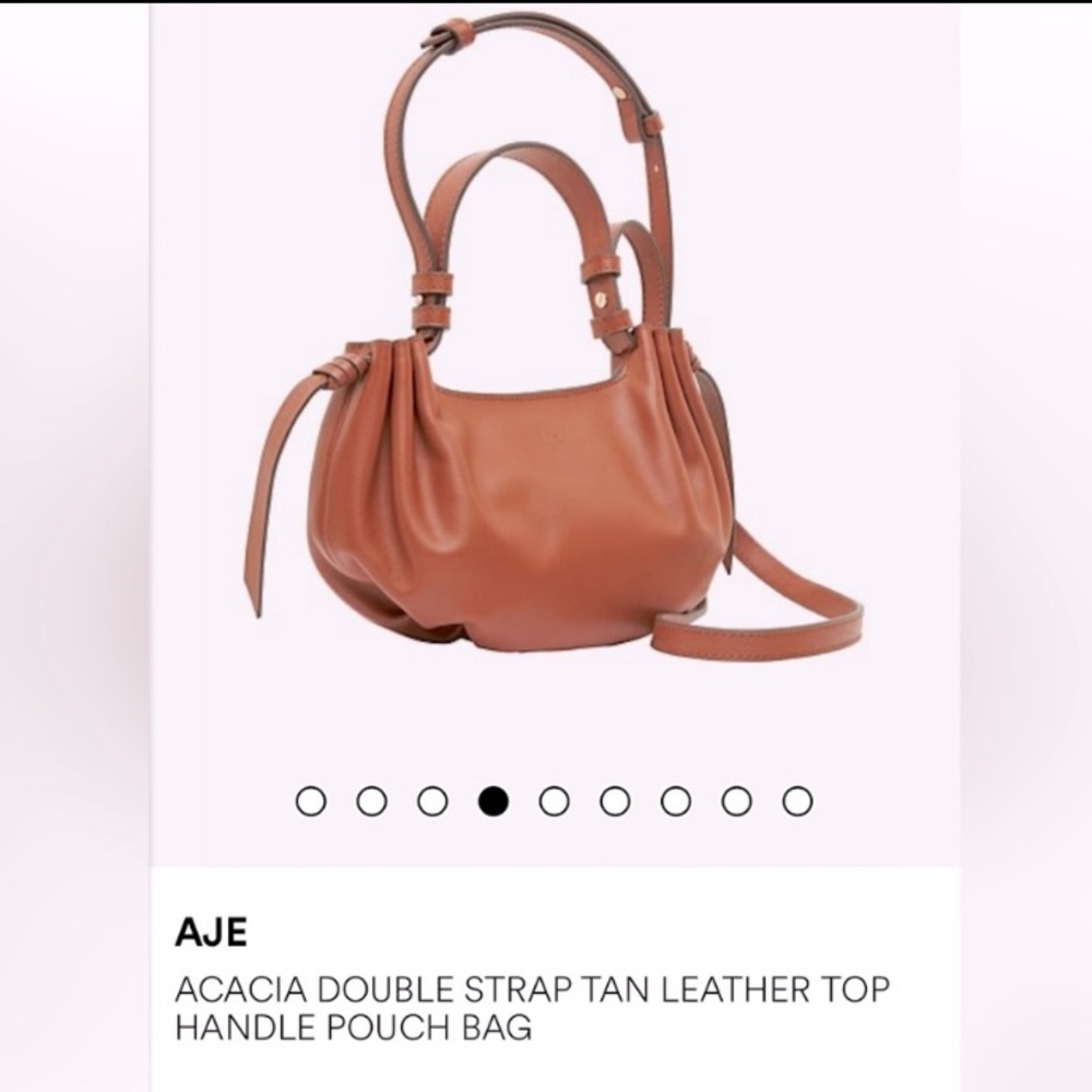 AJE Tan Leather Pouch Bag vintage (limited edition) 100%  pr leather not a copy